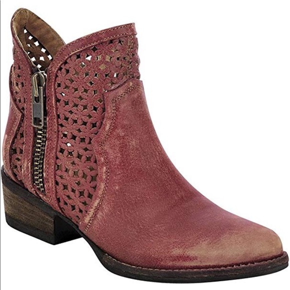 Circle G Shoes - Circle G laser cut leather distressed booties